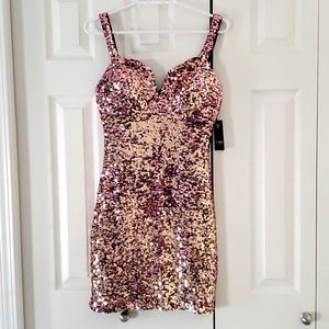 GUESS mini dress size 4, pink gold colour